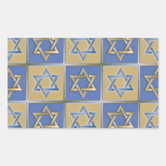 Sticker Rectangulaire Gold Blue Star de David Art Panels (Devant)