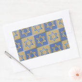 Sticker Rectangulaire Gold Blue Star de David Art Panels (Enveloppe)
