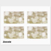Sticker Rectangulaire Gold Dreamy Bokeh Ombre Merci (Feuille)
