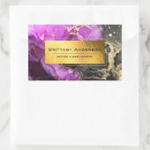 Sticker Rectangulaire Gold Foil Black Purple Celestial Custom Business (Sac)