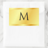 Sticker Rectangulaire Gold Look Moderne Élégant Modèle Monogramme (Sac)