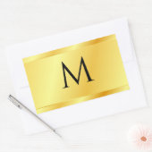 Sticker Rectangulaire Gold Look Moderne Élégant Modèle Monogramme (Enveloppe)