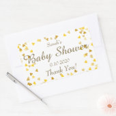 Sticker Rectangulaire Gold Love Hearts Baby shower / Sprinkle / Couples (Enveloppe)