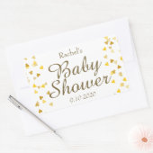 Sticker Rectangulaire Gold Love Hearts Baby shower / Sprinkle / Couples (Enveloppe)