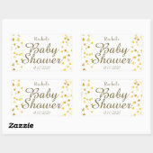 Sticker Rectangulaire Gold Love Hearts Baby shower / Sprinkle / Couples (Feuille)