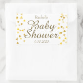 Sticker Rectangulaire Gold Love Hearts Baby shower / Sprinkle / Couples (Sac)
