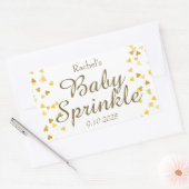 Sticker Rectangulaire Gold Love Hearts Baby Sprinkle / Douche / Couples (Enveloppe)