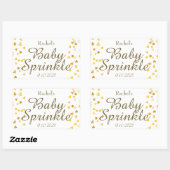 Sticker Rectangulaire Gold Love Hearts Baby Sprinkle / Douche / Couples (Feuille)