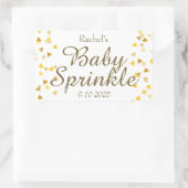 Sticker Rectangulaire Gold Love Hearts Baby Sprinkle / Douche / Couples (Sac)
