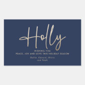 Sticker Rectangulaire Gold marine bleu moderne script minimal élégant (Devant)
