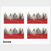 Sticker Rectangulaire Gold noeud double bonheur Mariage chinois Photo (Feuille)