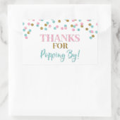 Sticker Rectangulaire Gold Pink Blue Confetti Merci pour Popping By (Sac)