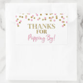 Sticker Rectangulaire Gold Pink Confetti Merci pour Popping By (Sac)
