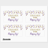 Sticker Rectangulaire Gold Purple Confetti Merci pour Popup By (Feuille)
