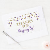 Sticker Rectangulaire Gold Purple Confetti Merci pour Popup By (Enveloppe)