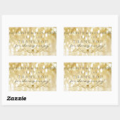Sticker Rectangulaire Gold Sparkle Mariage de Merci personnalisé (Feuille)