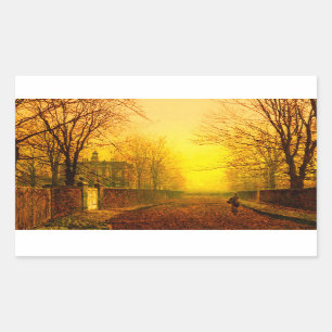 Sticker Rectangulaire Golden Autumn John Atkinson Grimshaw