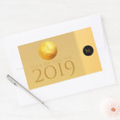 Sticker Rectangulaire Golden Chinese Pig Papercut 2019 Monogram R Stick (Enveloppe)