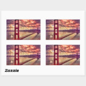 Sticker Rectangulaire Golden Gate Bridge à San Francisco, Californie. (Feuille)