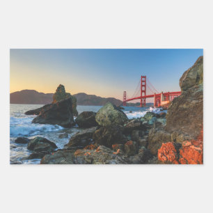 Sticker Rectangulaire Golden gate bridge au crépuscule San Francisco