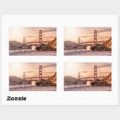Sticker Rectangulaire Golden Gate Bridge de Baker Beach (Feuille)