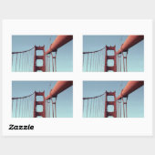 Sticker Rectangulaire Golden Gate Bridge, Unique San Francisco Photo (Feuille)