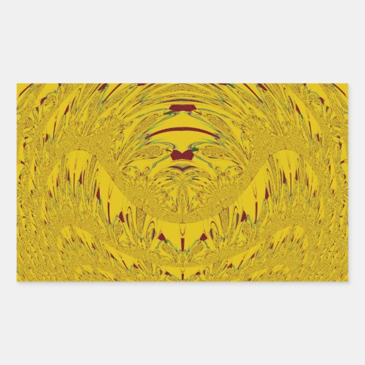 Sticker Rectangulaire Golden Lion Head Art (Devant)