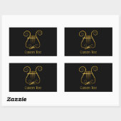 Sticker Rectangulaire Golden lyre (Feuille)