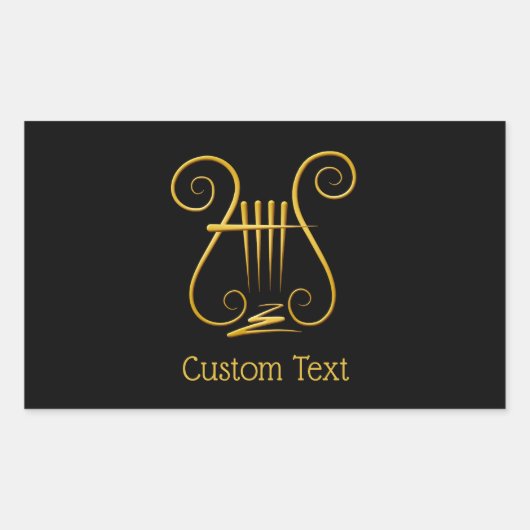 Sticker Rectangulaire Golden lyre (Devant)