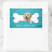 Sticker Rectangulaire Golden Retriever dans l'os de chien (Sac)