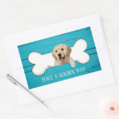 Sticker Rectangulaire Golden Retriever dans l'os de chien (Enveloppe)