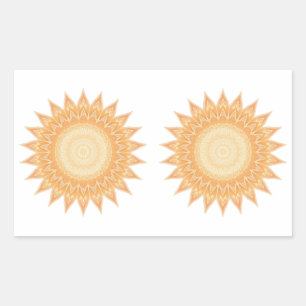 Sticker Rectangulaire "Golden Sunflower Mandala - Lumière en vous"