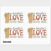 Sticker Rectangulaire Goldendoodle et Labradoodle Love (Feuille)