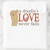 Sticker Rectangulaire Goldendoodle et Labradoodle Love (Sac)
