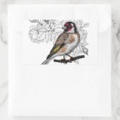 Sticker Rectangulaire Goldfinch et rose (Sac)