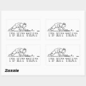 Sticker Rectangulaire Golf - Je frapperais ce dessin sur mesure Designer (Feuille)