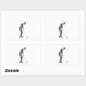 Sticker Rectangulaire GOLFER BAR CODE Golf Golfing Sports Motif Design (Feuille)