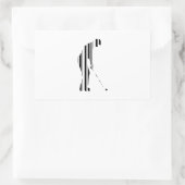 Sticker Rectangulaire GOLFER BAR CODE Golf Golfing Sports Motif Design (Sac)
