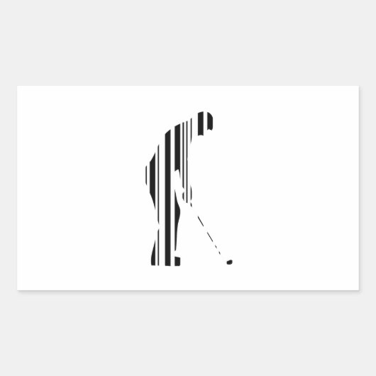 Sticker Rectangulaire GOLFER BAR CODE Golf Golfing Sports Motif Design (Devant)