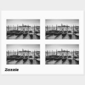 Sticker Rectangulaire Gondolas à Venise en noir et blanc (Feuille)