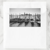 Sticker Rectangulaire Gondolas à Venise en noir et blanc (Sac)