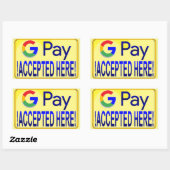 Sticker Rectangulaire Google Pay Accepté ici! (Feuille)