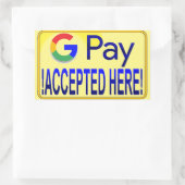 Sticker Rectangulaire Google Pay Accepté ici! (Sac)