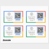 Sticker Rectangulaire Google Review QR Code | Revue de l'entreprise (Feuille)