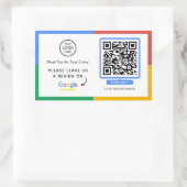 Sticker Rectangulaire Google Review QR Code | Revue de l'entreprise (Sac)