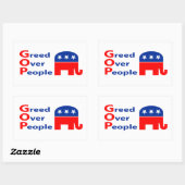 Sticker Rectangulaire GOP - La cupidité sur les gens (Feuille)