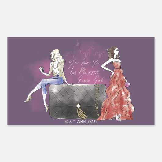 Sticker Rectangulaire Gossip Girl - Vous Savez Que Vous M'Aimez (Devant)