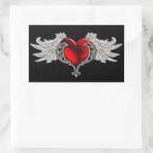 Sticker Rectangulaire Goth Heart avec Ange Wings (Sac)