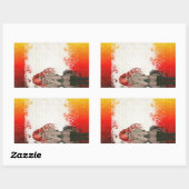Sticker Rectangulaire Gothique à tête rouge (Feuille)