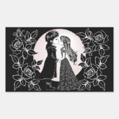 Sticker Rectangulaire Gothique Emo Enfants Kiss Valentine's Day (Devant)